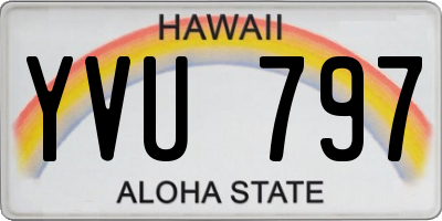 HI license plate YVU797