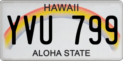 HI license plate YVU799