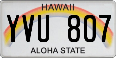 HI license plate YVU807