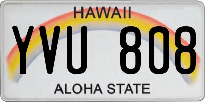 HI license plate YVU808