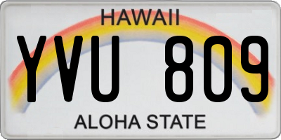 HI license plate YVU809