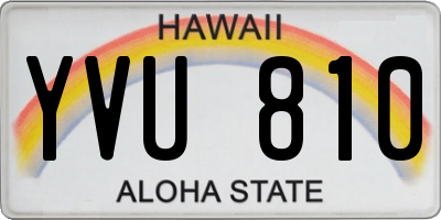 HI license plate YVU810