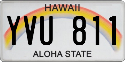 HI license plate YVU811