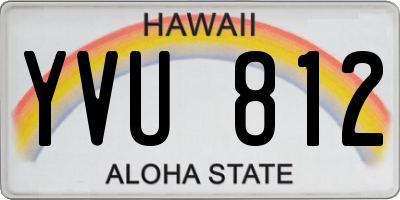 HI license plate YVU812
