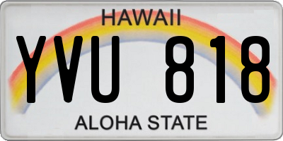 HI license plate YVU818