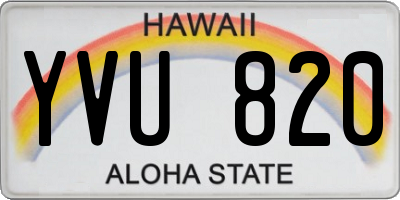 HI license plate YVU820
