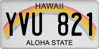 HI license plate YVU821