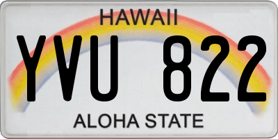 HI license plate YVU822