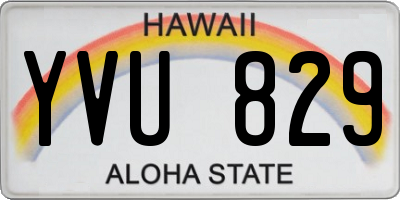 HI license plate YVU829