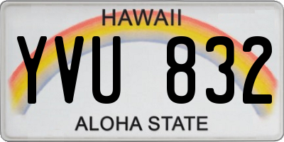 HI license plate YVU832
