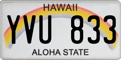 HI license plate YVU833