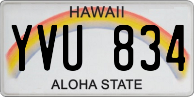 HI license plate YVU834