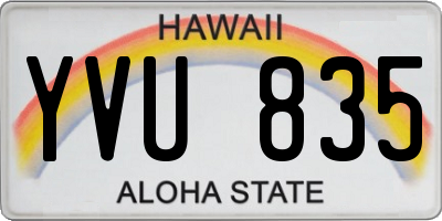 HI license plate YVU835