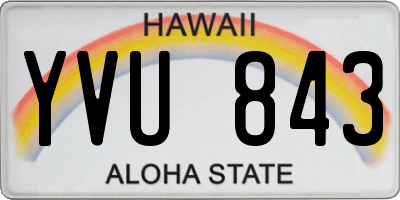 HI license plate YVU843