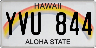 HI license plate YVU844
