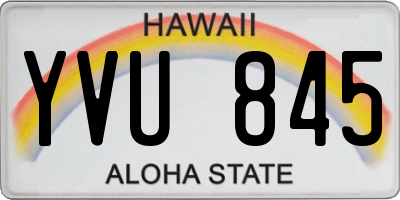 HI license plate YVU845