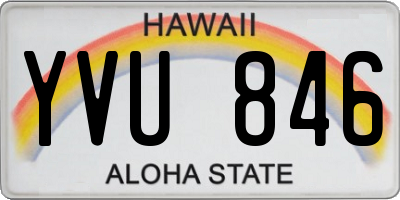 HI license plate YVU846