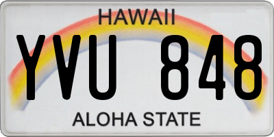 HI license plate YVU848