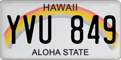HI license plate YVU849