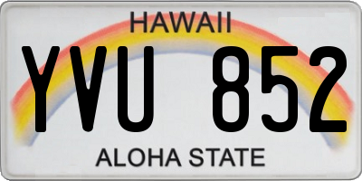 HI license plate YVU852
