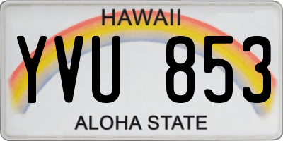 HI license plate YVU853