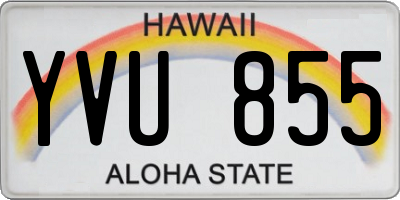 HI license plate YVU855