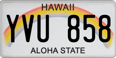 HI license plate YVU858