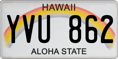 HI license plate YVU862