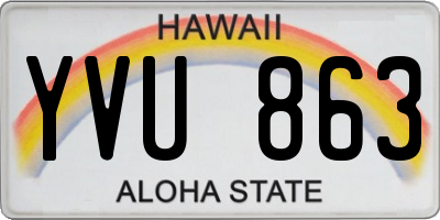 HI license plate YVU863