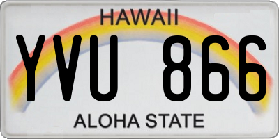 HI license plate YVU866
