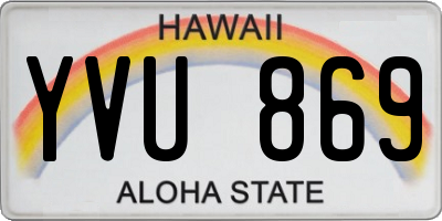 HI license plate YVU869