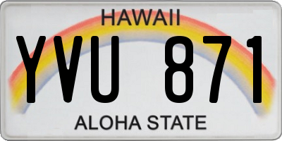 HI license plate YVU871