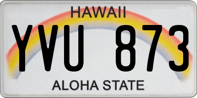 HI license plate YVU873
