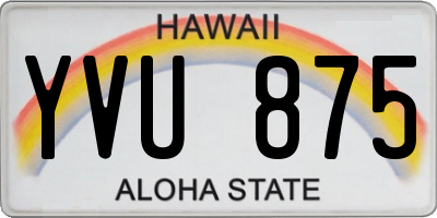 HI license plate YVU875