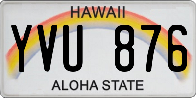 HI license plate YVU876