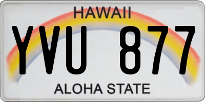 HI license plate YVU877
