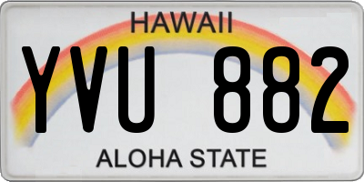 HI license plate YVU882