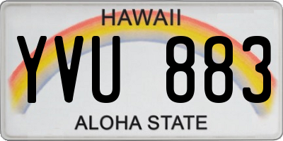 HI license plate YVU883