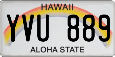 HI license plate YVU889