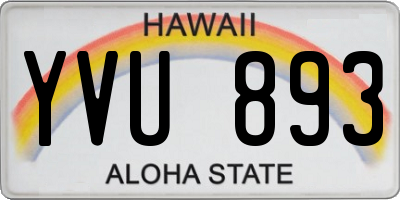 HI license plate YVU893