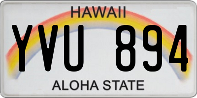 HI license plate YVU894