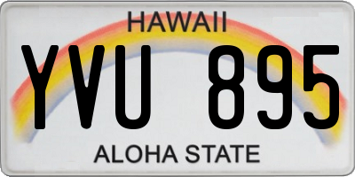 HI license plate YVU895