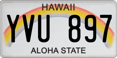 HI license plate YVU897