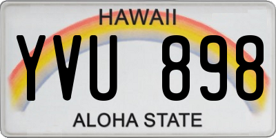HI license plate YVU898