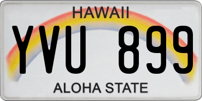 HI license plate YVU899