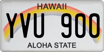 HI license plate YVU900