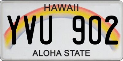 HI license plate YVU902