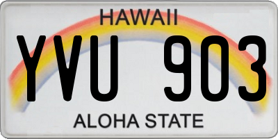 HI license plate YVU903