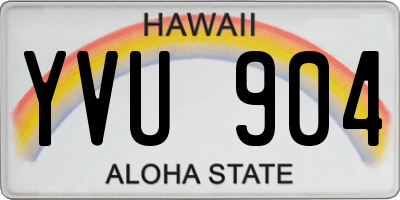 HI license plate YVU904