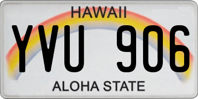 HI license plate YVU906